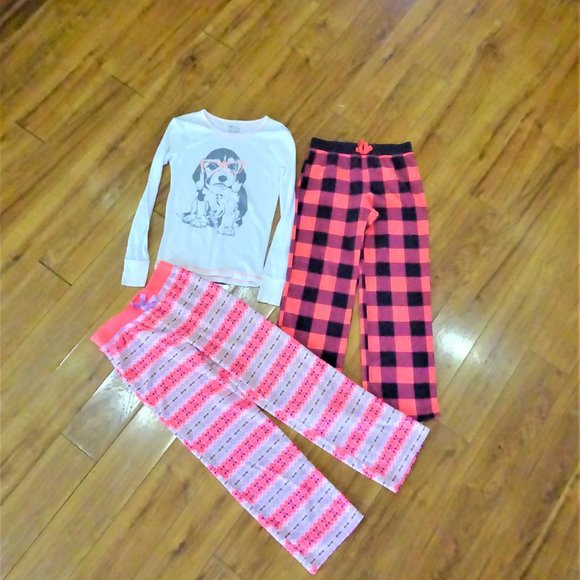 Lumberjack pajama set fleece cozy L 10 12 - Picture 3 of 6